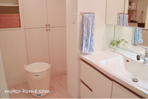 【Web内覧会】シンプルなマンションの洗面所｜隠す収納と愛用品