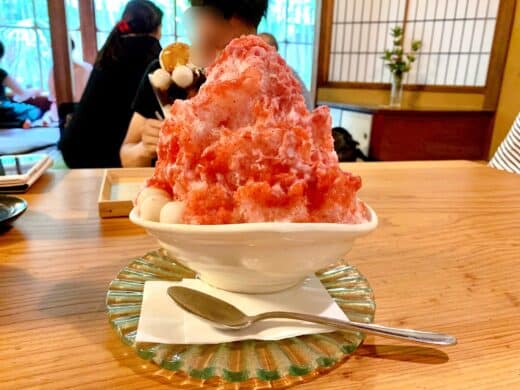奈良県富雄「みやけ」かき氷いちご